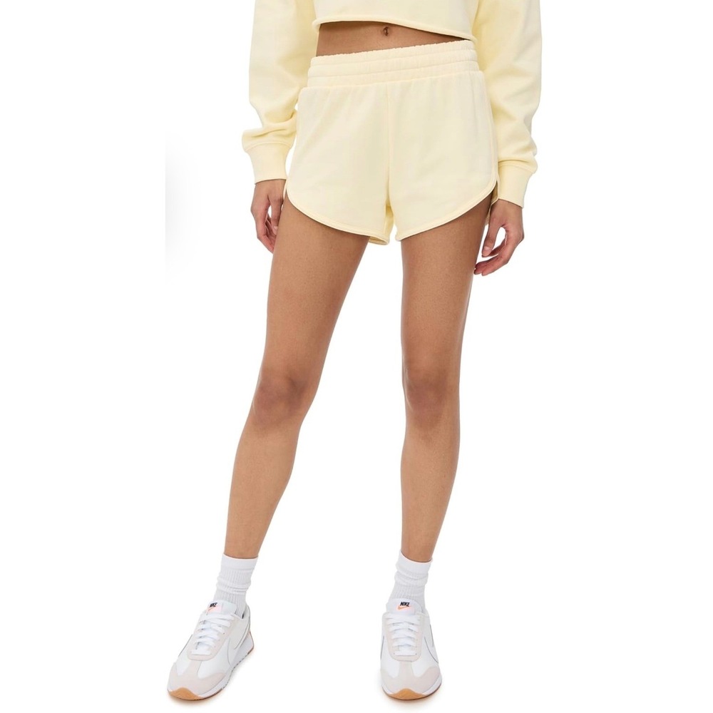 Good American Boyfriend Sweat‎ Terry Shorts Light Ray001 Yellow 2XL New